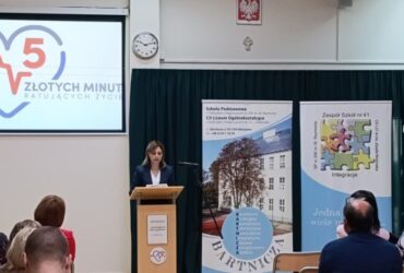 Konferencja inaugurująca projekt „5 złotych minut ratujących życie” w ZS41, 19.11.2025