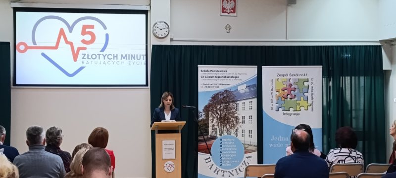 Konferencja inaugurująca projekt „5 złotych minut ratujących życie” w ZS41, 19.11.2025